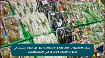 أسعار الخضروات والفاكهة والأسماك والدواجن اليوم السبت في أسواق الفيوم وتأثيرها على المستهلكين